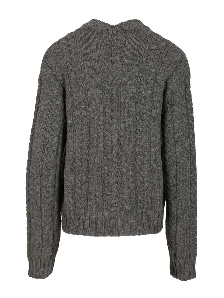 Loewe Mouliné Wool Sweater Knitwear - Grey | 076fc42189233b3d40eb1589941ad10ea0506d8a