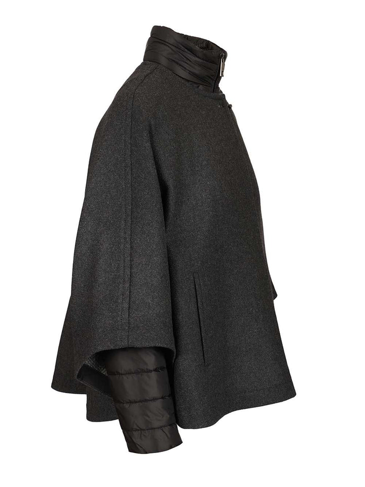 Fay Double Cap With Quilted Details Coats - Grey | aace272f7c5cd0ee0d90fabc048ab4f5a832d00c