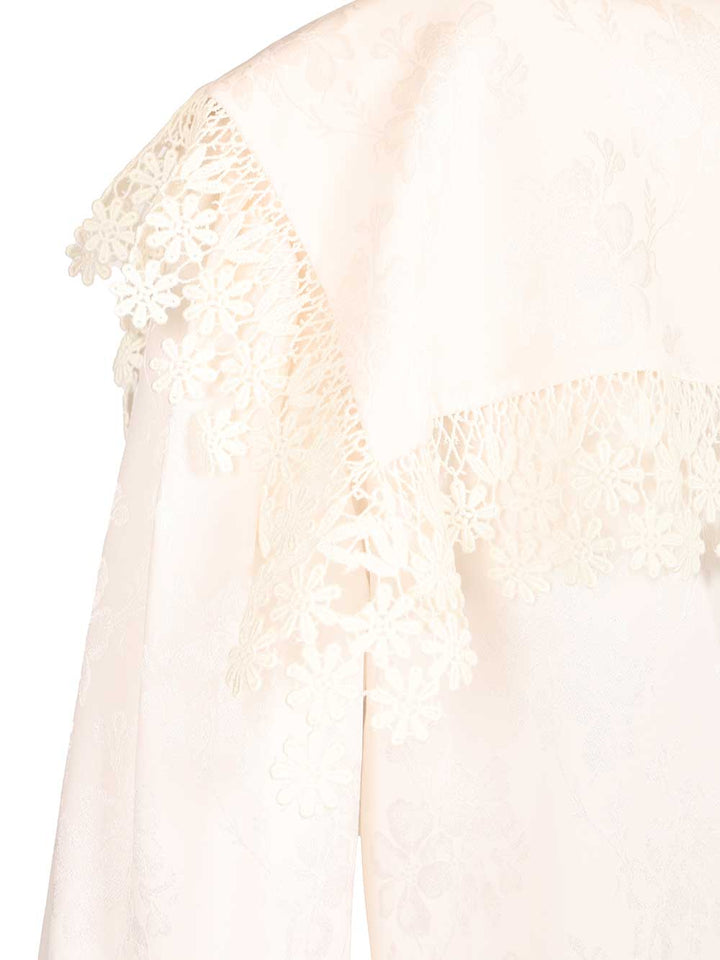 Chloe' Blouse With Maxi Collar Shirts - White | 440573327f9f784a4af88e20576ee49fa898dfe6
