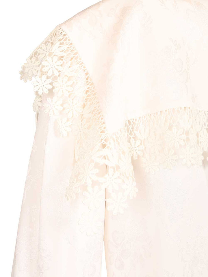 Chloe' Blouse With Maxi Collar Shirts - White | fa67ba851126f5c061b0bb8b684c1353016a81ac