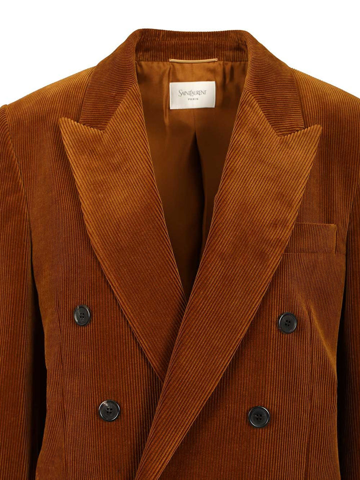 Saint Laurent Corduroy Jacket Jackets - Brown | 5cf77b9e49cb786ab59fe17e5ba81eeeeeff7d00