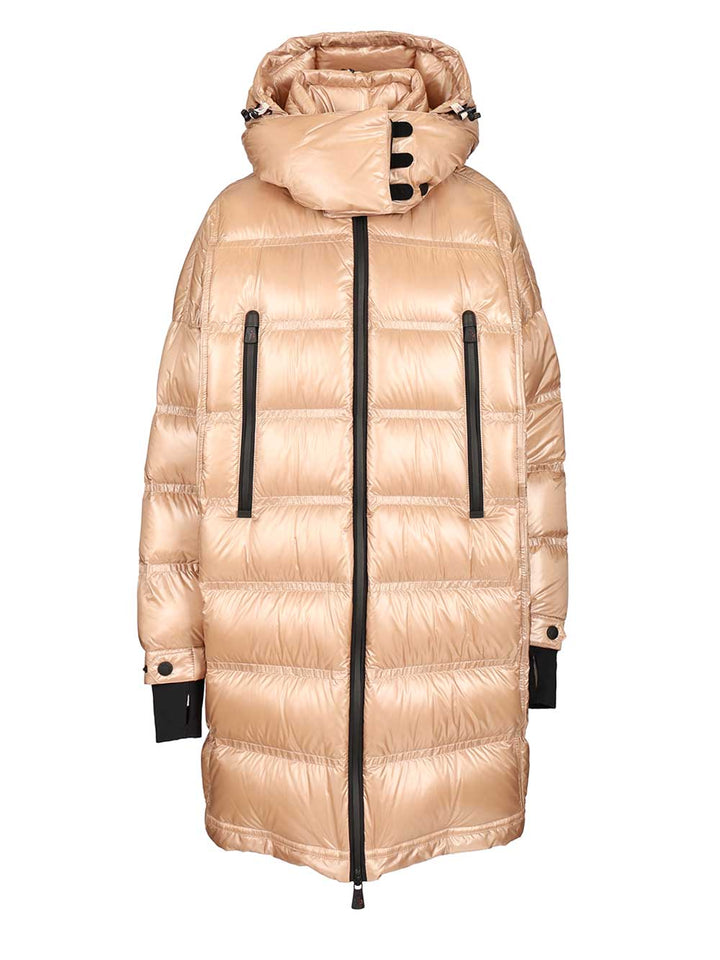 Moncler Grenoble Rochelairs Long Down Jacket With Hood Coats - Rose | 4f211e9ed680cc03f1d340a9e8b5259502679829