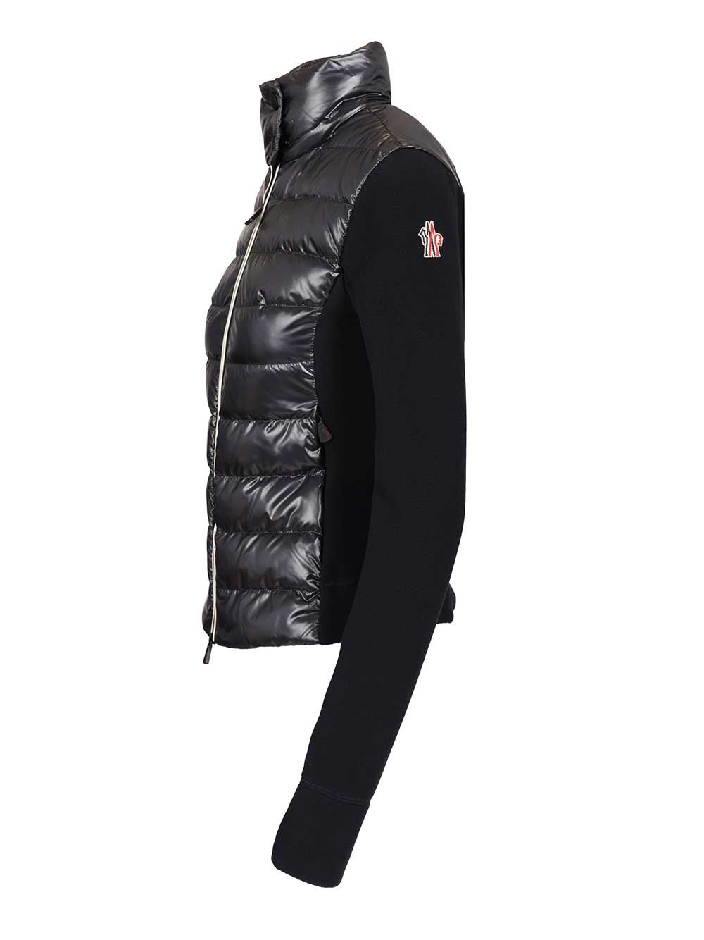 Moncler Grenoble Padded Cardigan In Shiny Nylon Coats - Blue | f704765bd54af68fc693b2f79b30b26c8431aac2