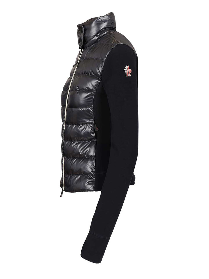 Moncler Grenoble Padded Cardigan In Shiny Nylon Coats - Blue | f704765bd54af68fc693b2f79b30b26c8431aac2