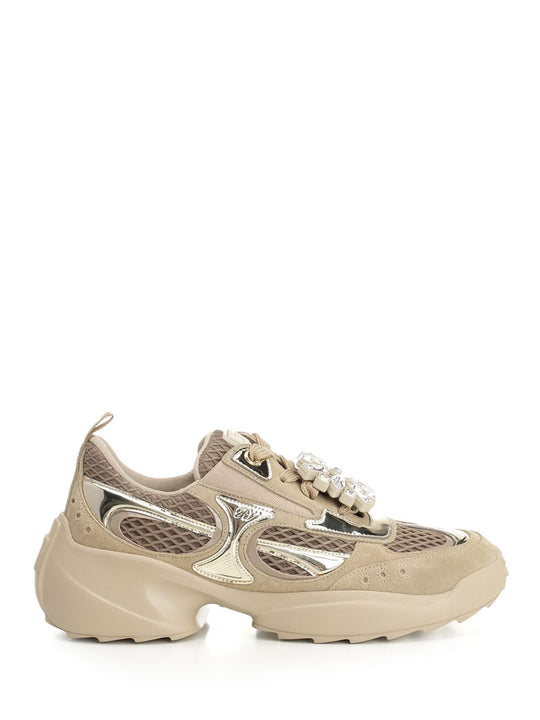 Viv' On The Run Sneakers Lace-Up Shoes Beige