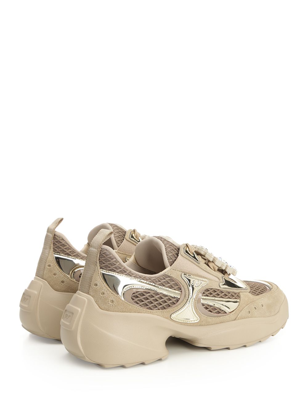 Roger Vivier Viv' On The Run Sneakers Lace-Up Shoes - Beige | ae257723807968987a0cddd76142eaf2fe2dd296