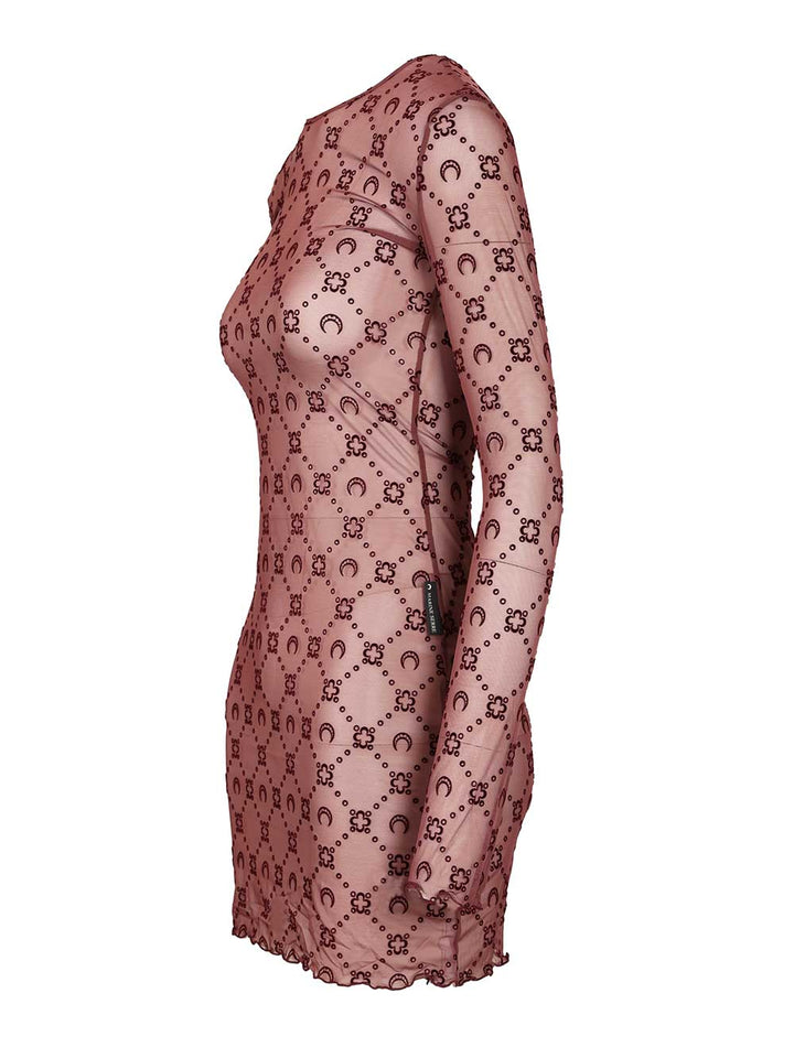 Marine Serre Moonogram Mini Crewneck Dress Dresses - Violet | acd63a92e7af635e4bfb9e98aaf3185e933a2040