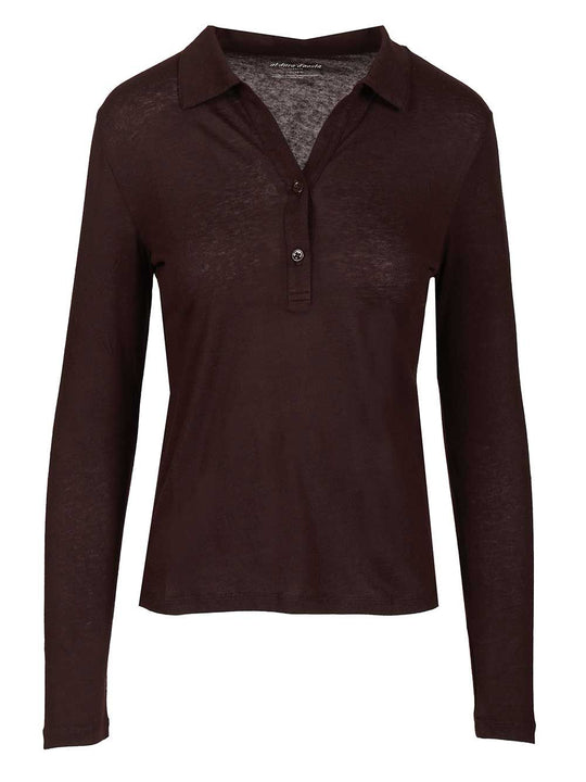 Cotton And Cashmere Polo Shirt T-Shirt Violet