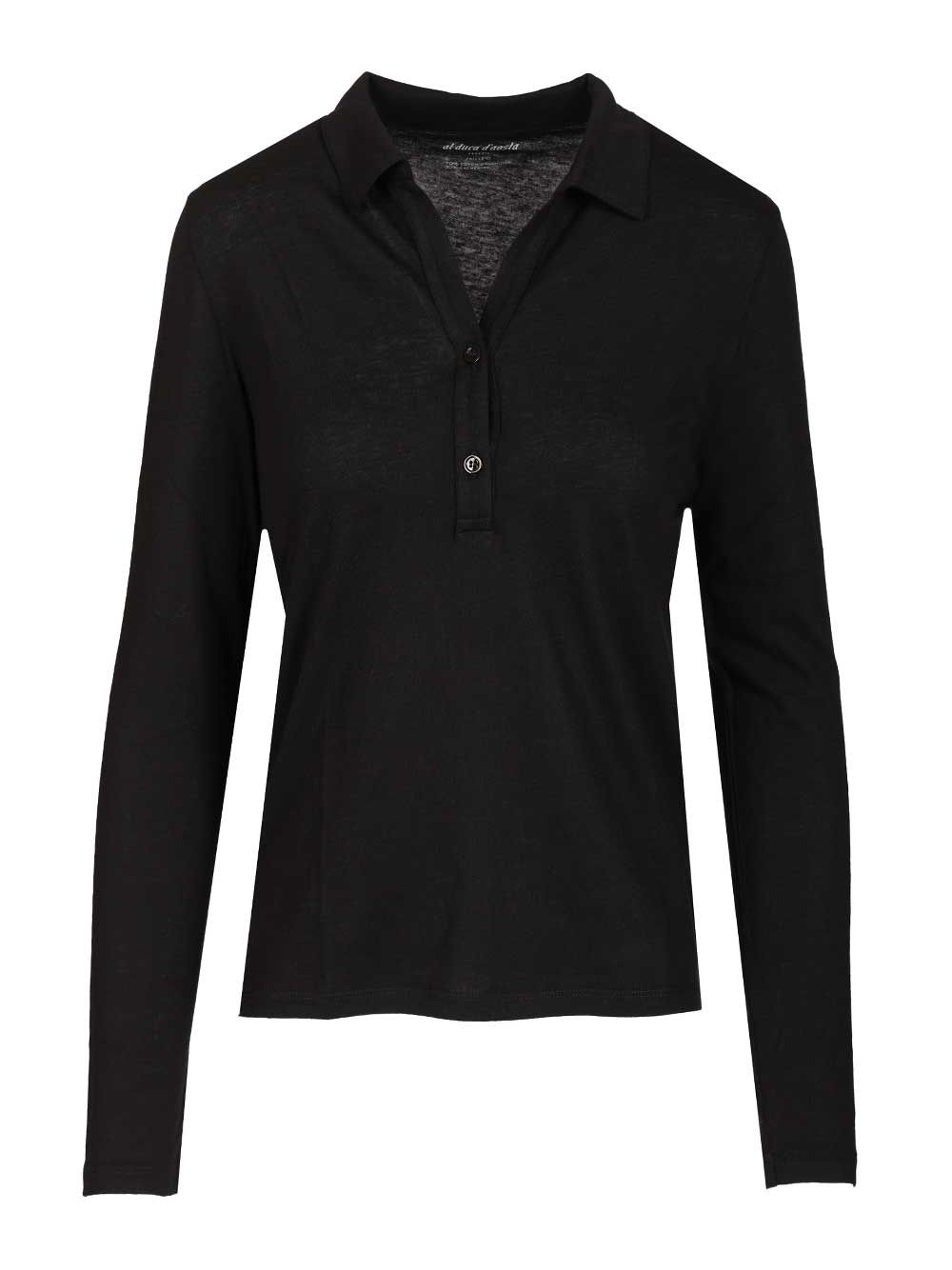 Al Duca D'Aosta Cotton And Cashmere Polo Shirt T-Shirt - Black | 3d56eac8c2c4055c5488db13fee80358b92437fb