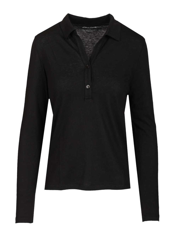 Al Duca D'Aosta Cotton And Cashmere Polo Shirt T-Shirt - Black | 3d56eac8c2c4055c5488db13fee80358b92437fb