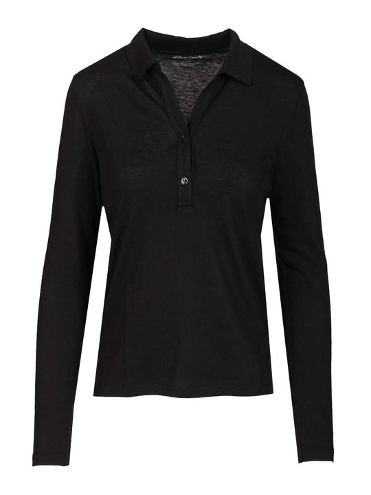 Cotton And Cashmere Polo Shirt T-Shirt Black