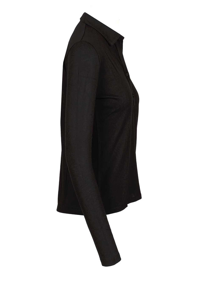 Al Duca D'Aosta Cotton And Cashmere Polo Shirt T-Shirt - Black | 457085e645a8ebc0ede9feff85dcfc8ec9fb9c24
