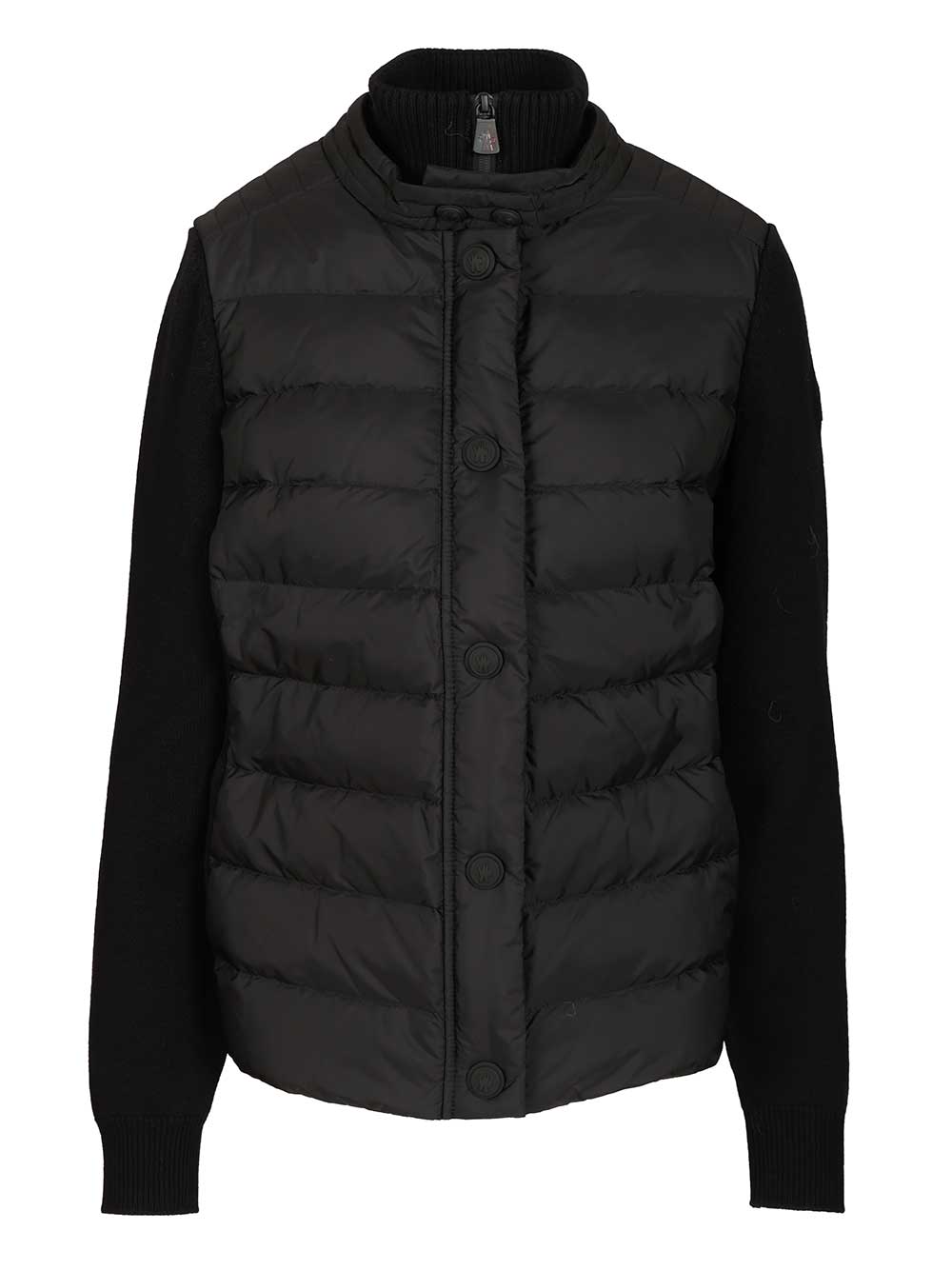 Moncler Grenoble Padded Wool Cardigan Coats - Black | 1b7ee558b8e2f4c1ce03d18af03e6dd63e2fff14