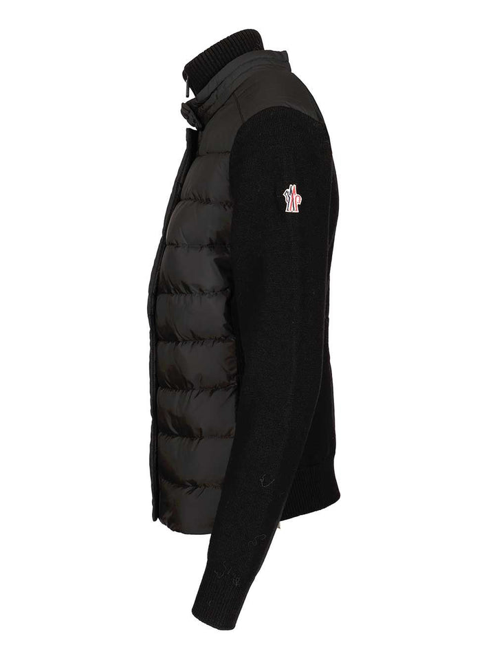 Moncler Grenoble Padded Wool Cardigan Coats - Black | 172ec625239a44016463766f47f88a3118d5d481