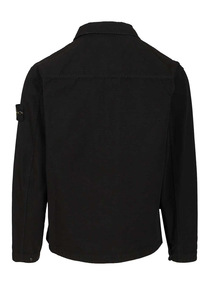 Stone Island Field Jacket In Organic Cotton Shirts - Black | 315a807b89f174d30746e9cce41d1e055a75ceef