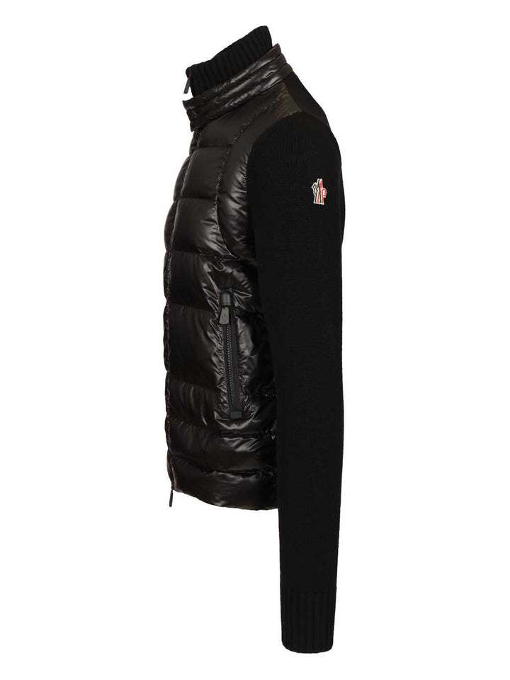 Moncler Grenoble Padded Cardigan Knitwear - Black | 809edf1d56169ff19c3e72b8cceed1b438b60a9e