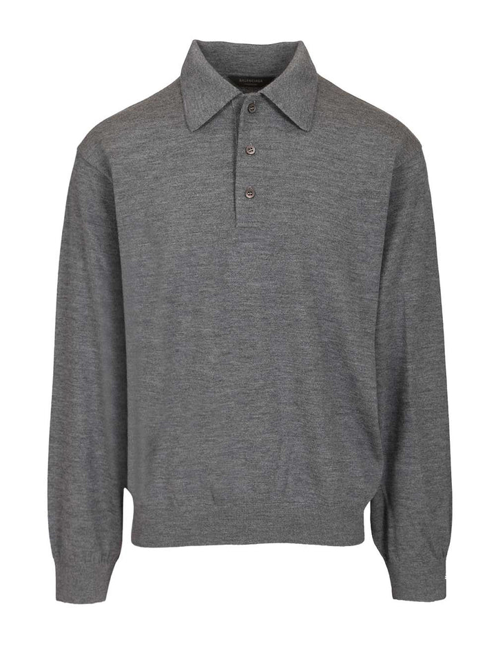 Balenciaga Polo Neck Pullover Knitwear - Grey | 82f7f9e5fd704f3e27438af79a7173aefbfb17d3