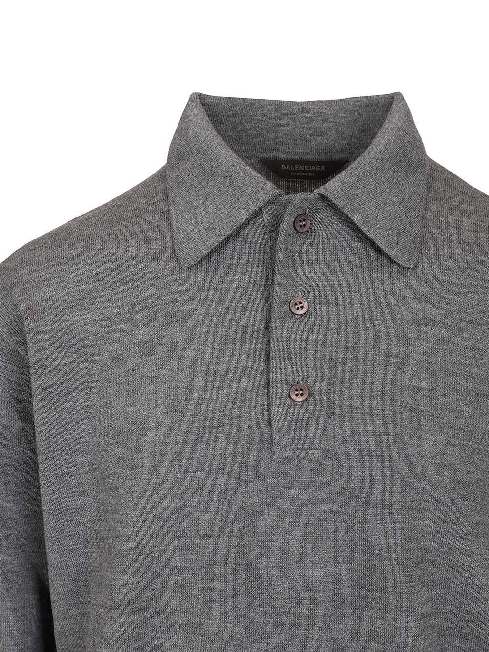 Balenciaga Polo Neck Pullover Knitwear - Grey | 45edf62ddf12d672b7100ac026d1e916b049c5ef