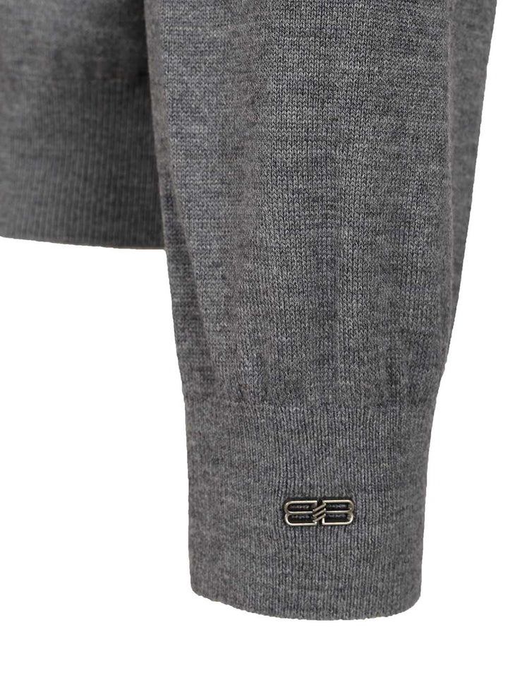 Balenciaga Polo Neck Pullover Knitwear - Grey | bc119c72c0168a594c503e7f56593f8adbb9dd6d