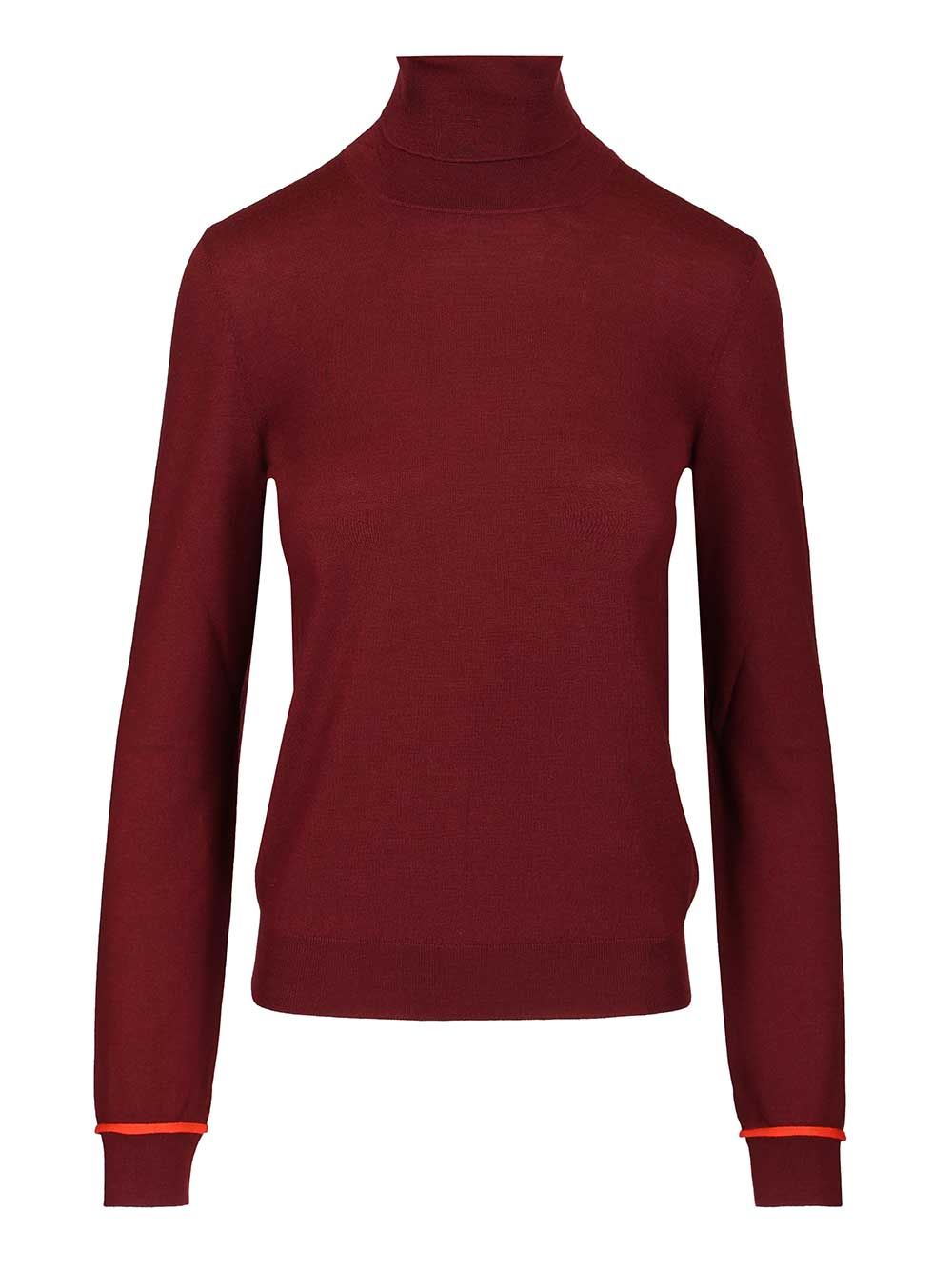 Loewe Wool Turtleneck Knitwear - Bordeaux | 8015baf50532a3dd376aeed3bd3a65f8e907d96a