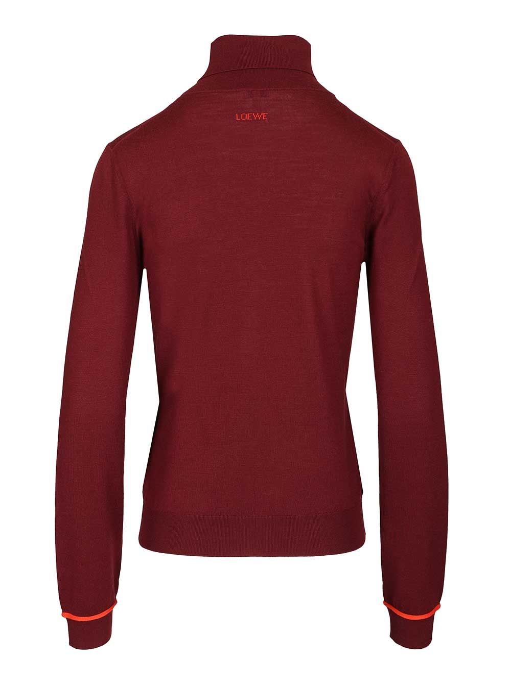Loewe Wool Turtleneck Knitwear - Bordeaux | d97cada9bdc804fddd2ee78d3293a960a7509894
