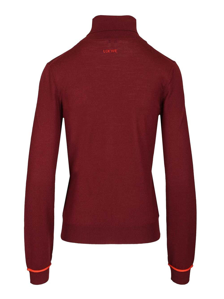Loewe Wool Turtleneck Knitwear - Bordeaux | d97cada9bdc804fddd2ee78d3293a960a7509894