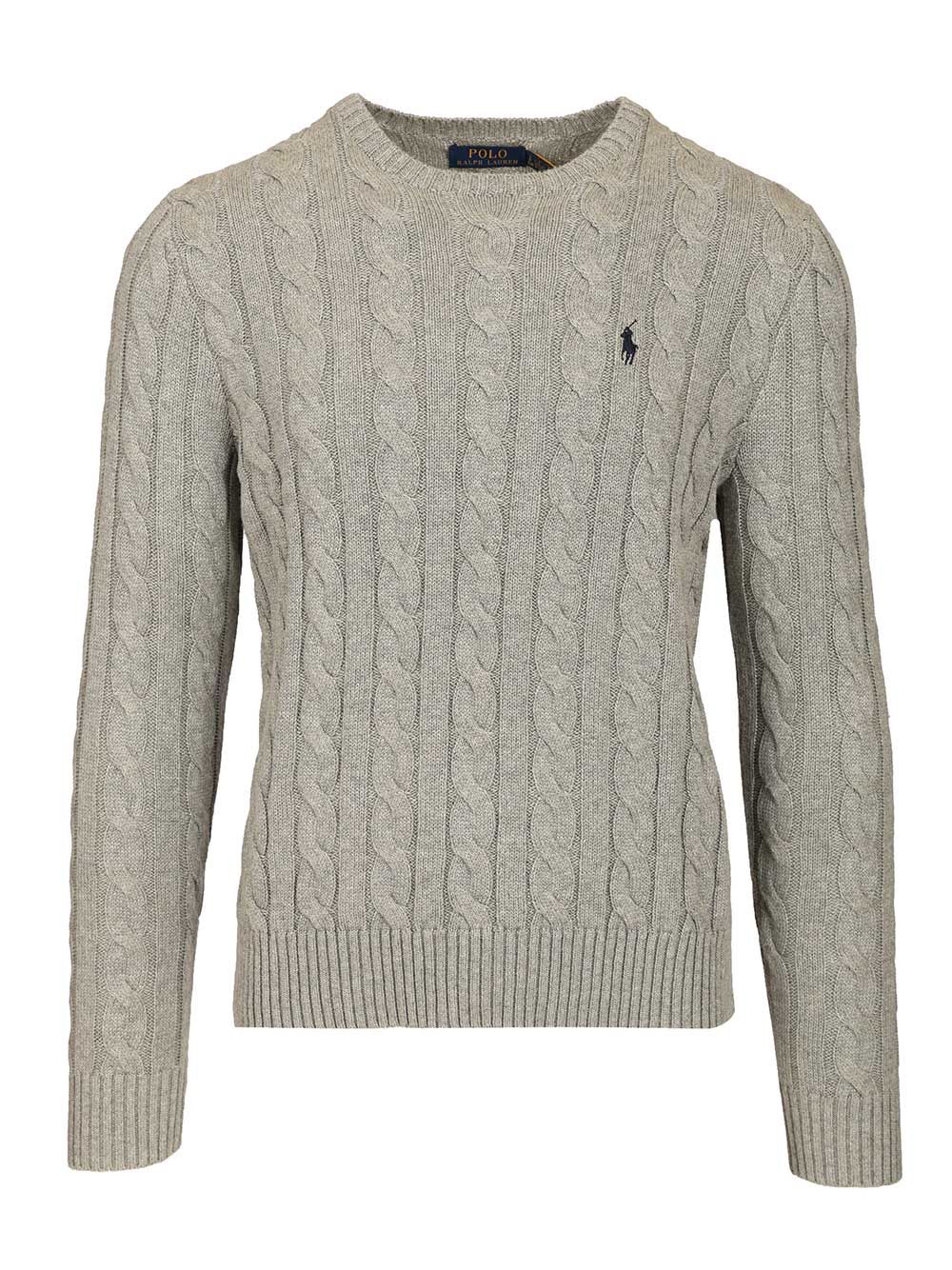 Polo Ralph Lauren Cable Knit Cotton Sweater Knitwear - Grey | 5bbabb20ca4ab34e0fea8be0a5c1662918f8b289