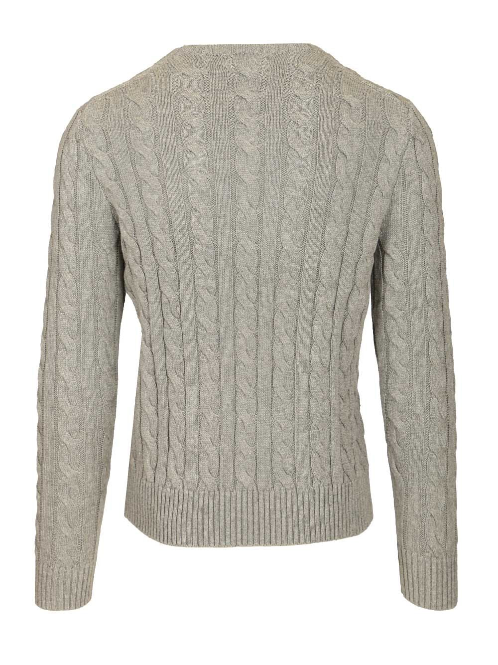 Polo Ralph Lauren Cable Knit Cotton Sweater Knitwear - Grey | 9546c6ed17e192457ec518872e4a029db64edfa8