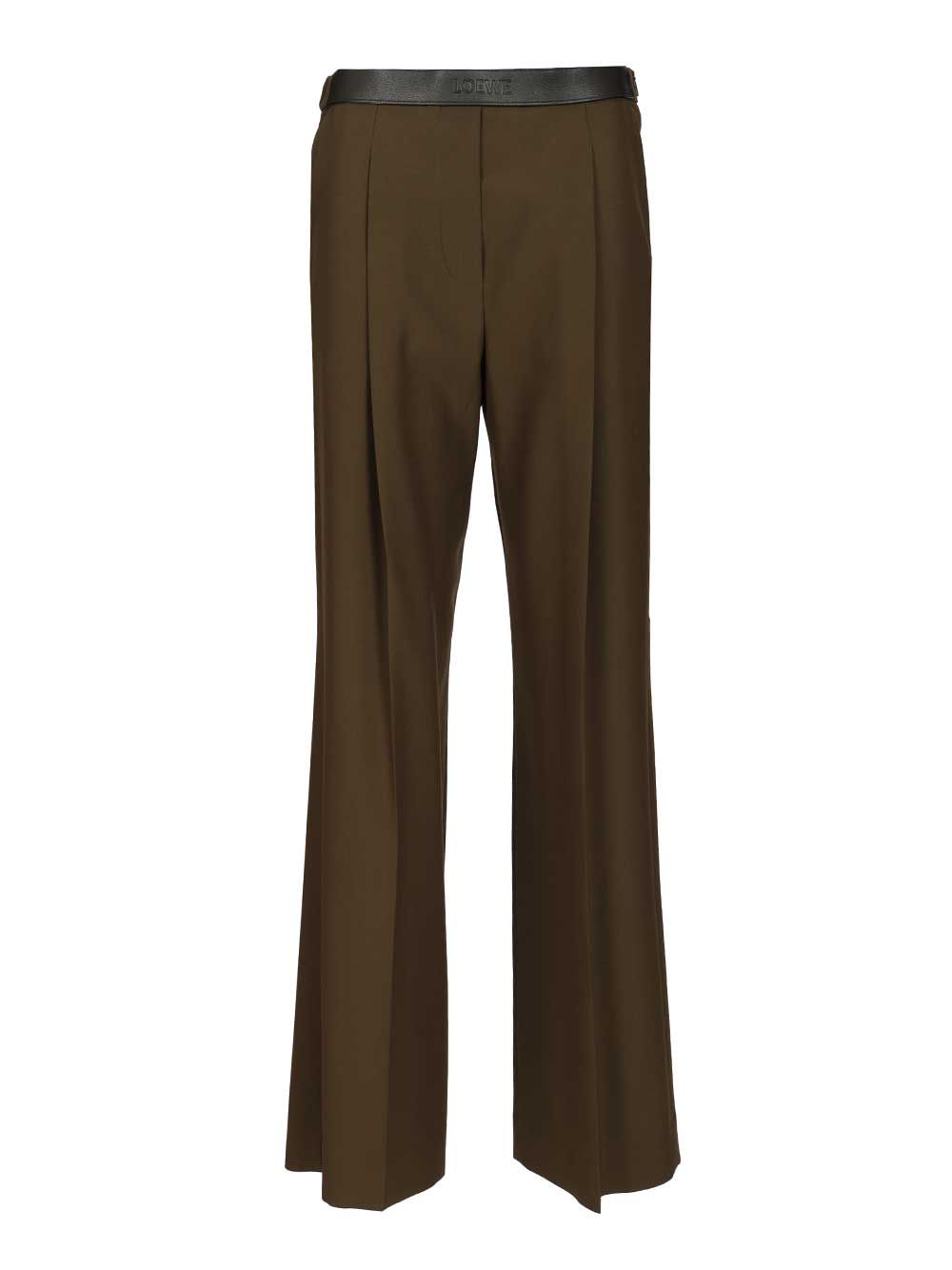 Loewe Wool Trousers - Green | 668432653b9b37d9d9ec840cf4e4822f282a3fca