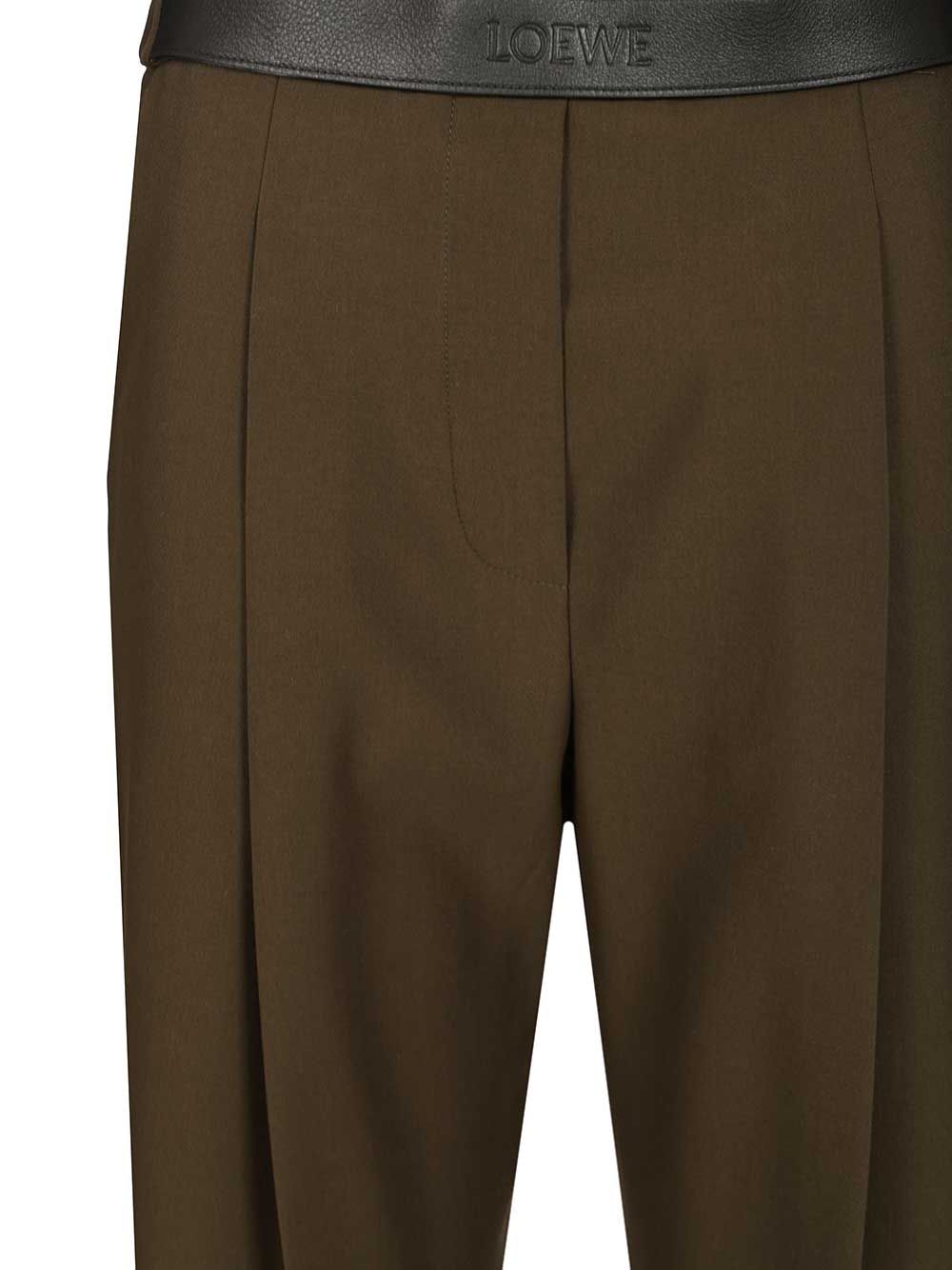 Loewe Wool Trousers - Green | b1e4e91380bab991d7e317c16f14c2b9057c3588