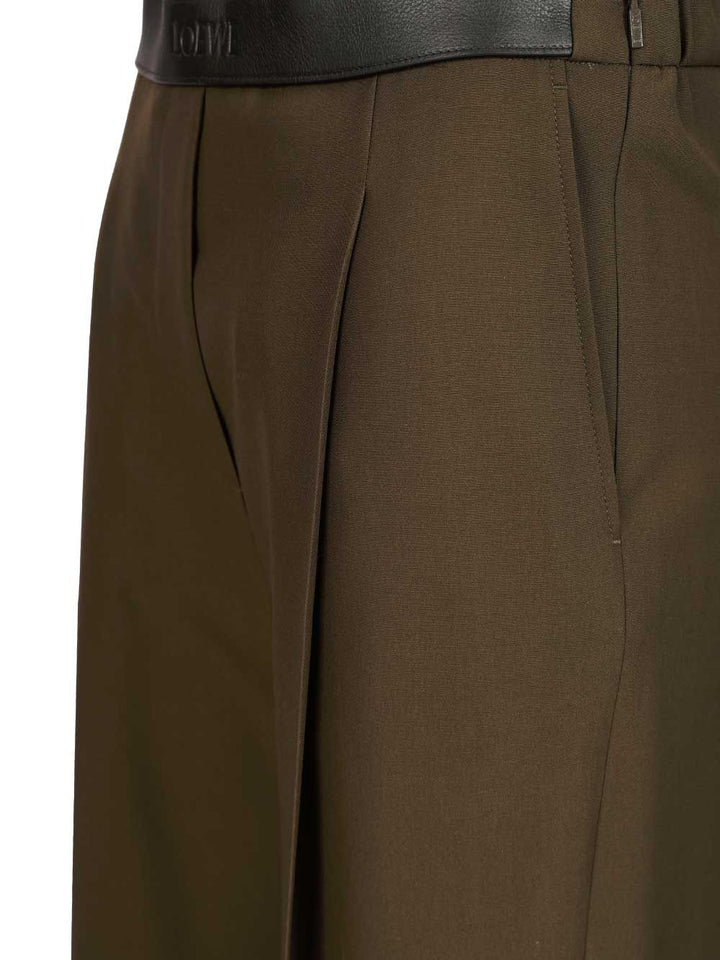 Loewe Wool Trousers - Green | 1b3ec8c34d3ae4eec186e1b3e137a2cadfaf46b4