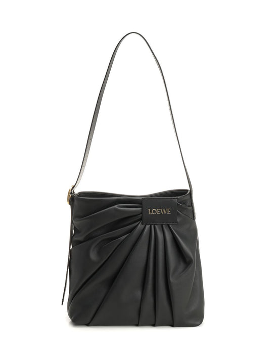 Draped Tote Shoulder Bag Crossbody Bags Black