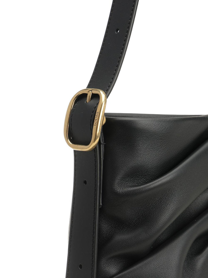 Loewe Draped Tote Shoulder Bag Crossbody Bags - Black | a9ef647a9c68b66b1d9527a4cd84a7fec11f6224