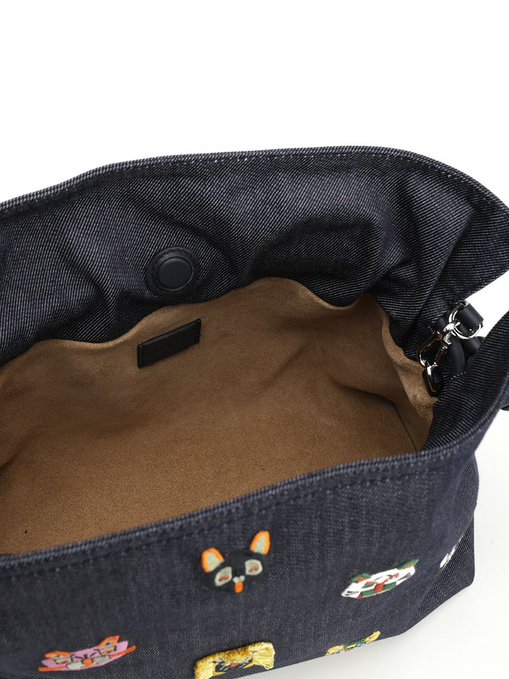 Loewe Flamenco Clutch “Cats” Clutches - Blue | 492569769f6fa20c09d443a5cadd465a96126e20