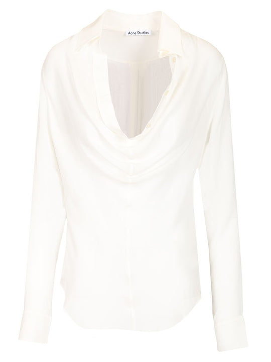 Long-Sleeved Blouse Knitwear White