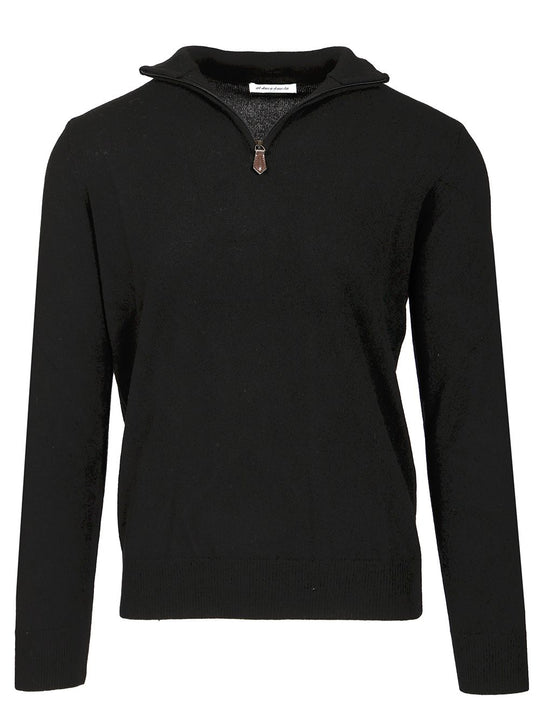 Maglia Serafino In Cashmere Knitwear Black