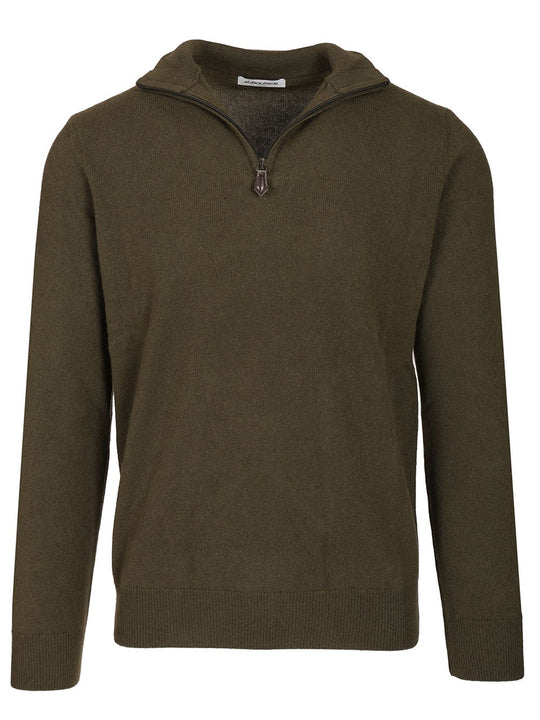 Maglia Serafino In Cashmere Knitwear Green