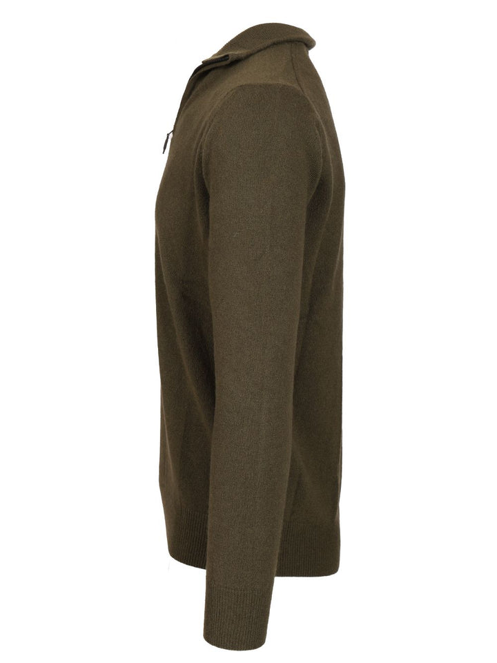 Al Duca D'Aosta Maglia Serafino In Cashmere Knitwear - Green | c6534546c7991c088543738e9061be5a86b3b23d