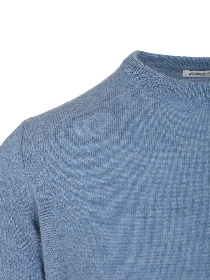 Al Duca D'Aosta Cashmere Crewneck Sweater Knitwear - Light blue | 71a027793d1e2f9aa6ced53e73b67494e2a724ec