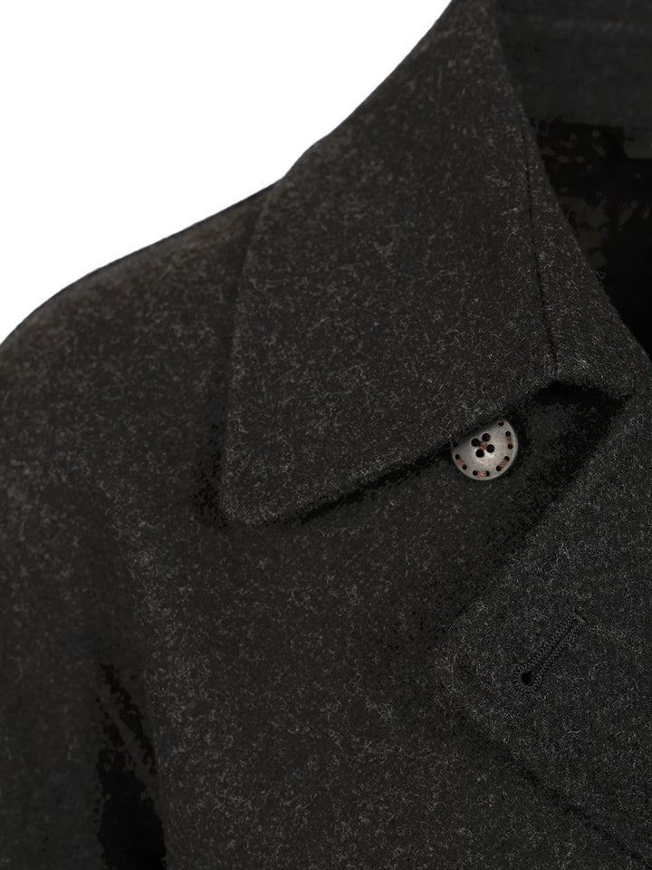 Fendi Wool Pea Coat Coats - Grey | f74c854fe7dc5e86caa872fe8baf26e24d4e6726