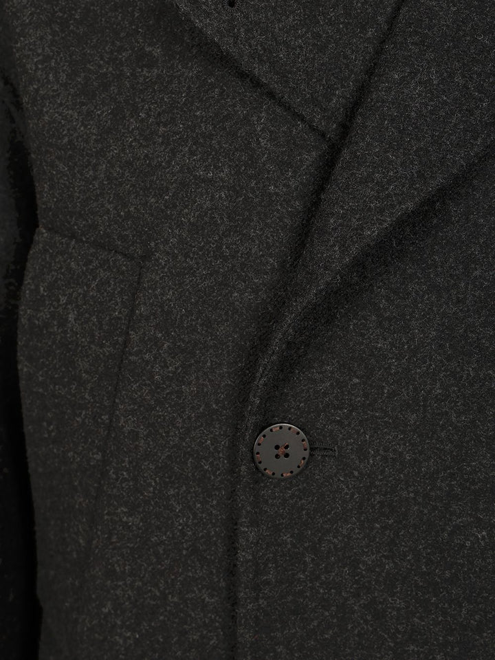 Fendi Wool Pea Coat Coats - Grey | b56575683a2ed870dae0f90b4ebc92481f569998