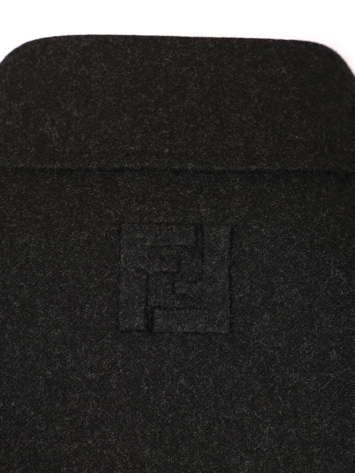 Fendi Wool Pea Coat Coats - Grey | cd89f921ba8377077d521f9af77488e6af33f7e2