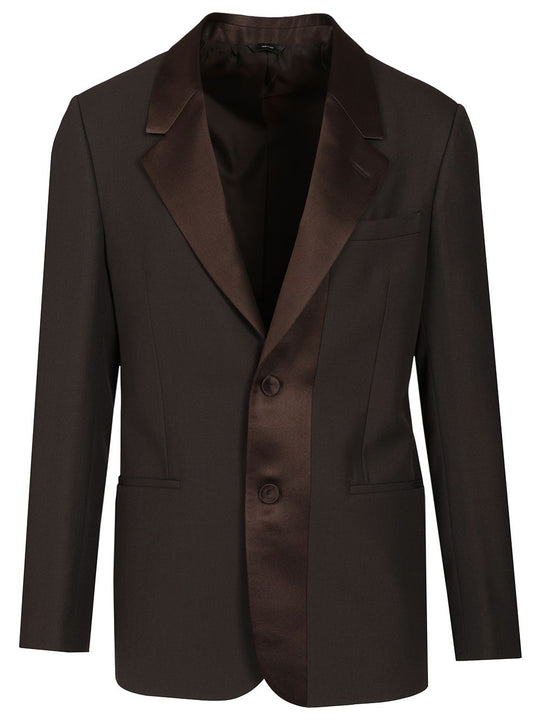 Brown Wool Crepe Blazer Jackets Brown