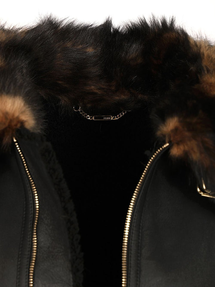 Fendi Black Nappa Leather Vest Coats - Black | e12dcd8b1d4ce45187fcf4491164cf189a4d32fc