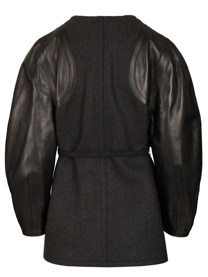 Fendi Single-Breasted Short Jacket Coats - Grey | 1c585558aeb0d47210d3606328e4e1294a21e341