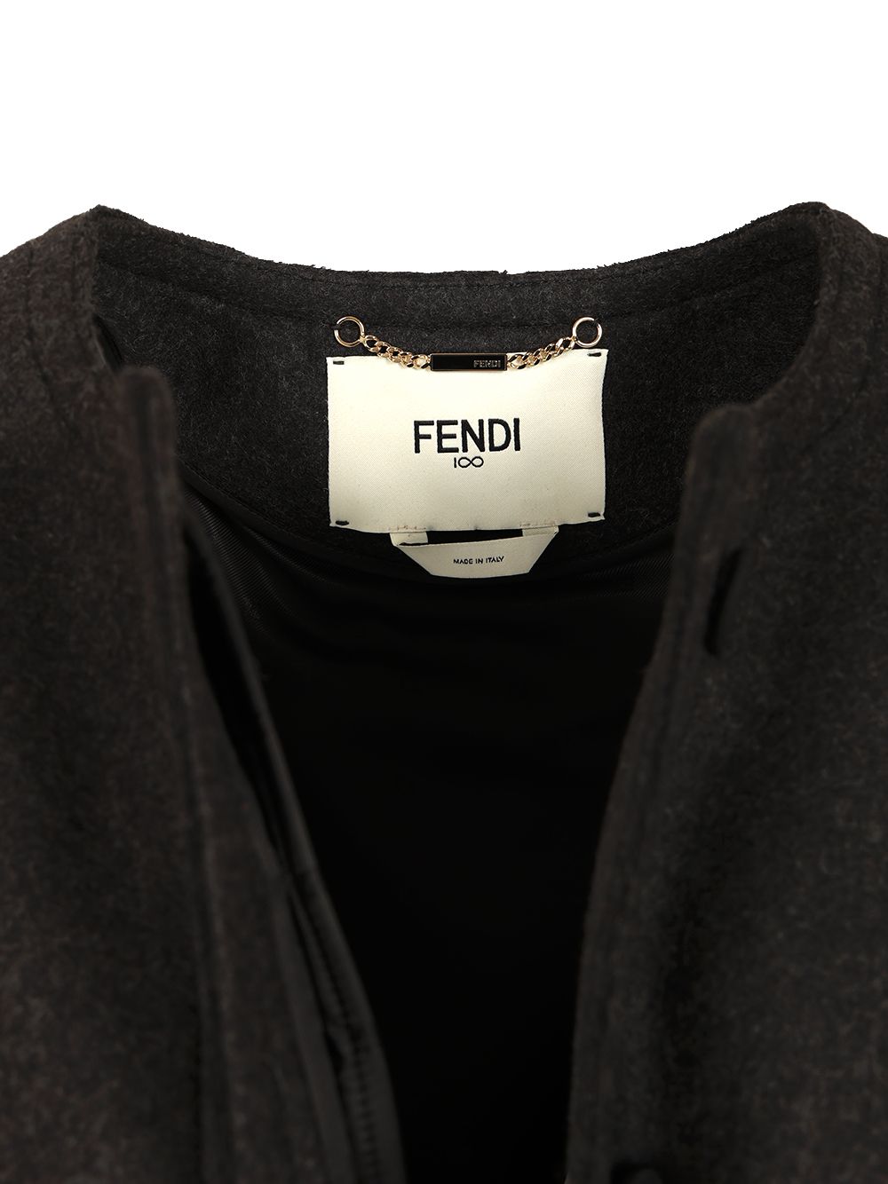 Fendi Single-Breasted Short Jacket Coats - Grey | 501cb9feec66b2871c4e88bf7d7a952bb0f8c02a