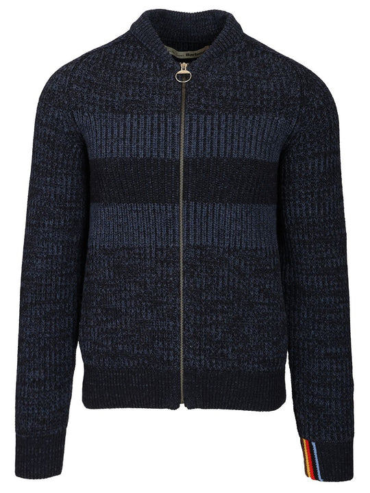 Knitted Bomber Jacket Knitwear Blue