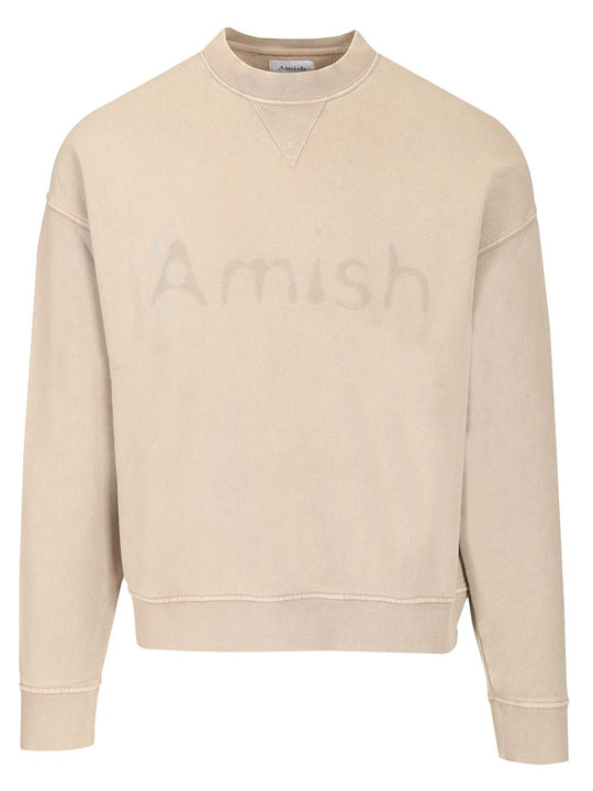 Shadow Logo Cotton Sweatshirt Knitwear Grey