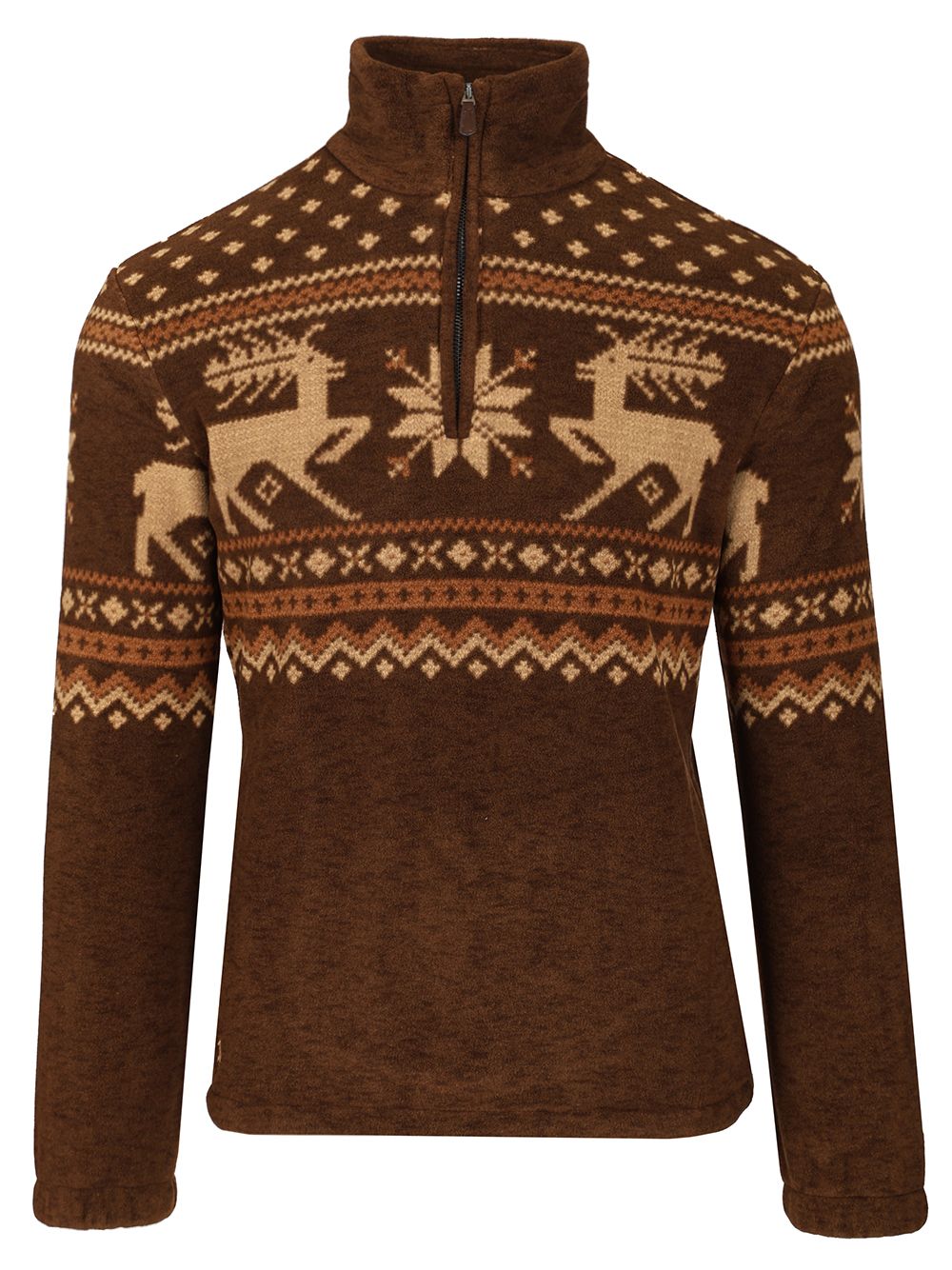 Polo Ralph Lauren Brushed Fleece Quarter-Zip Pullover Knitwear - Brown | 806650e2c91e6d57068350172ec3f9c050cad89d