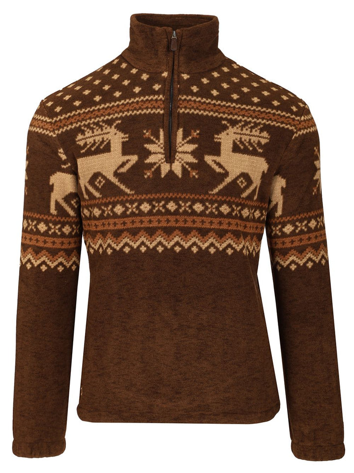 Polo Ralph Lauren Brushed Fleece Quarter-Zip Pullover Knitwear - Brown | 806650e2c91e6d57068350172ec3f9c050cad89d